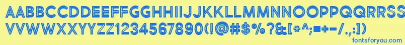 MarketFreshInlineBoldAllCaps Font – Blue Fonts on Yellow Background