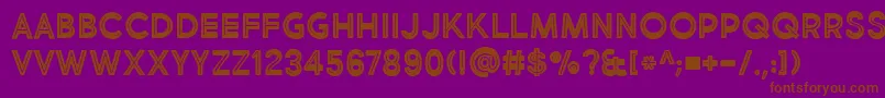 MarketFreshInlineBoldAllCaps-Schriftart – Braune Schriften auf violettem Hintergrund