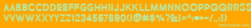 MarketFreshInlineBoldAllCaps Font – Green Fonts on Orange Background