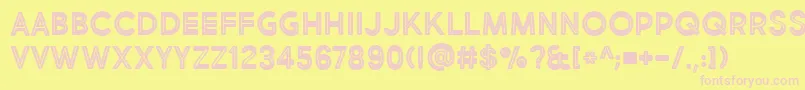 MarketFreshInlineBoldAllCaps Font – Pink Fonts on Yellow Background