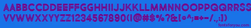 MarketFreshInlineBoldAllCaps Font – Purple Fonts on Blue Background