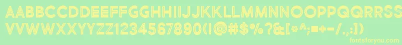 MarketFreshInlineBoldAllCaps Font – Yellow Fonts on Green Background