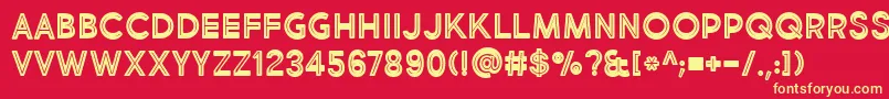 MarketFreshInlineBoldAllCaps Font – Yellow Fonts on Red Background