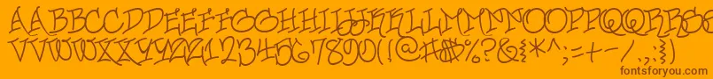 UrbanScrawlButtah Font – Brown Fonts on Orange Background