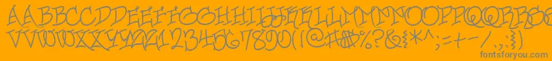 UrbanScrawlButtah Font – Gray Fonts on Orange Background