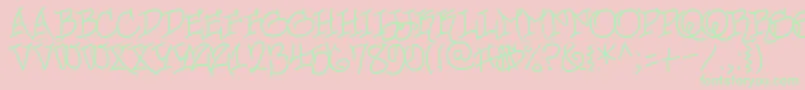 Fonte UrbanScrawlButtah – fontes verdes em um fundo rosa