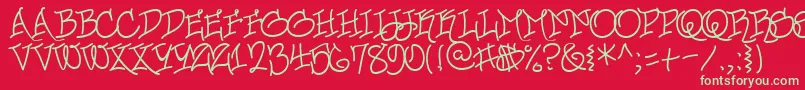 UrbanScrawlButtah-Schriftart – Grüne Schriften auf rotem Hintergrund