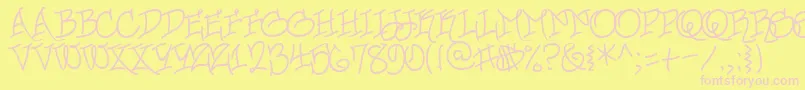 UrbanScrawlButtah Font – Pink Fonts on Yellow Background