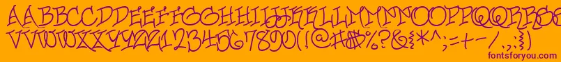 Police UrbanScrawlButtah – polices violettes sur fond orange