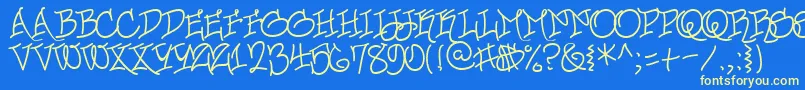 UrbanScrawlButtah Font – Yellow Fonts on Blue Background