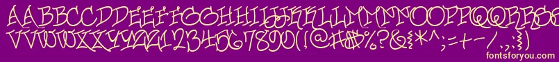 UrbanScrawlButtah Font – Yellow Fonts on Purple Background