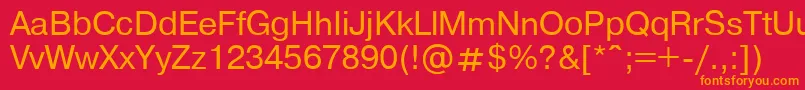 フォントPragmaticaPlain.001.001 – 赤い背景にオレンジの文字