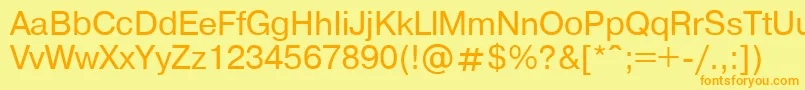 PragmaticaPlain.001.001 Font – Orange Fonts on Yellow Background