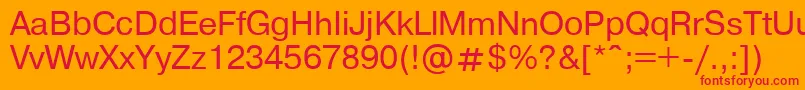 PragmaticaPlain.001.001 Font – Red Fonts on Orange Background