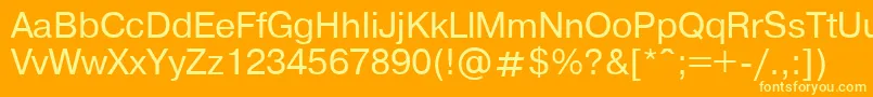 PragmaticaPlain.001.001 Font – Yellow Fonts on Orange Background