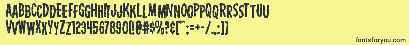 Carnivalcorpsestag-Schriftart – Schwarze Schriften auf gelbem Hintergrund