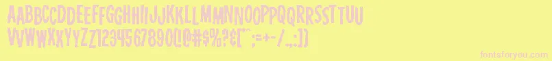 Carnivalcorpsestag-fontti – vaaleanpunaiset fontit keltaisella taustalla