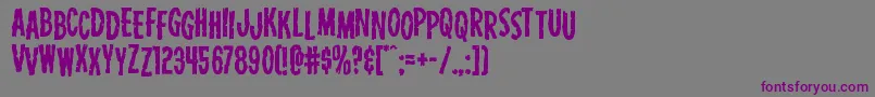 Шрифт Carnivalcorpsestag – фиолетовые шрифты на сером фоне