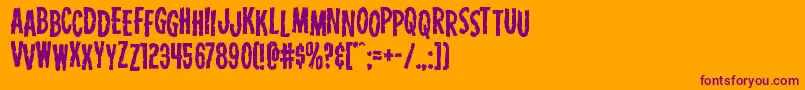 フォントCarnivalcorpsestag – オレンジの背景に紫のフォント