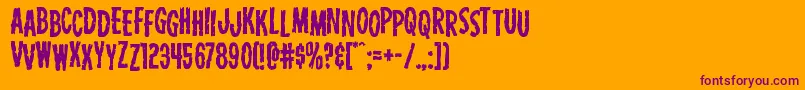 Carnivalcorpsestag-Schriftart – Violette Schriften auf orangefarbenem Hintergrund