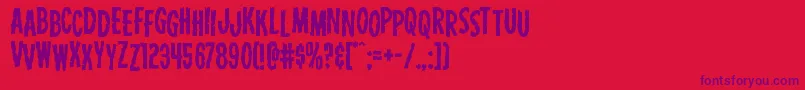 Carnivalcorpsestag Font – Purple Fonts on Red Background