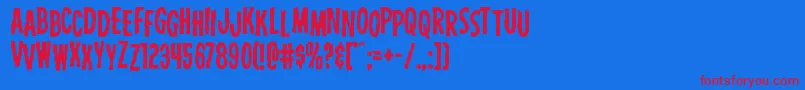 フォントCarnivalcorpsestag – 赤い文字の青い背景