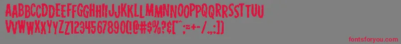 Carnivalcorpsestag-Schriftart – Rote Schriften auf grauem Hintergrund