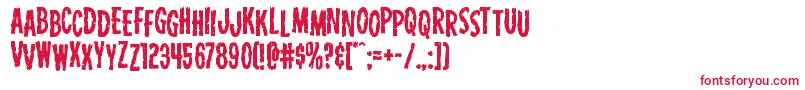 Carnivalcorpsestag-Schriftart – Rote Schriften auf weißem Hintergrund