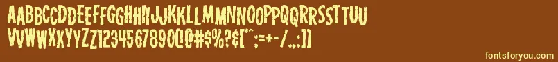 Carnivalcorpsestag Font – Yellow Fonts on Brown Background