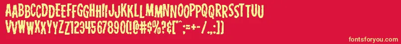 Carnivalcorpsestag Font – Yellow Fonts on Red Background