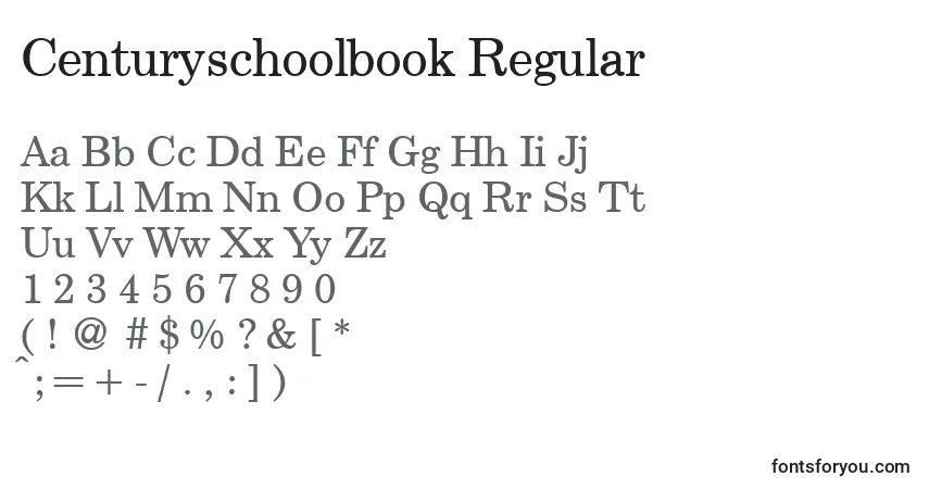 Centuryschoolbook Regular Font – alphabet, numbers, special characters