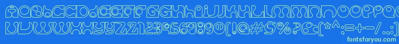 SolangeSeethrough Font – Green Fonts on Blue Background