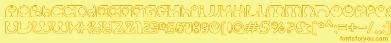 SolangeSeethrough-Schriftart – Orangefarbene Schriften auf gelbem Hintergrund