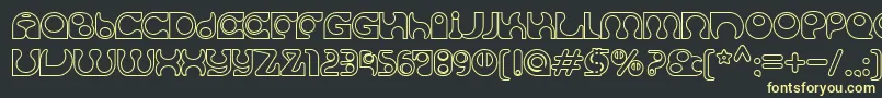 フォントSolangeSeethrough – 黒い背景に黄色の文字