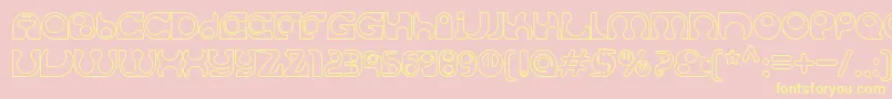 SolangeSeethrough-Schriftart – Gelbe Schriften auf rosa Hintergrund