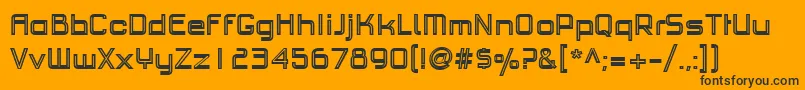 PfhaussquareproBoldoutline Font – Black Fonts on Orange Background