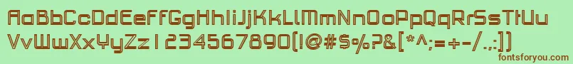 PfhaussquareproBoldoutline Font – Brown Fonts on Green Background