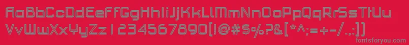 PfhaussquareproBoldoutline Font – Gray Fonts on Red Background