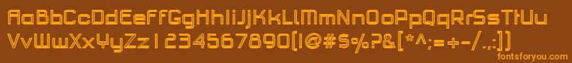 PfhaussquareproBoldoutline Font – Orange Fonts on Brown Background