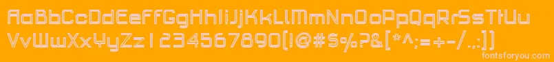 PfhaussquareproBoldoutline Font – Pink Fonts on Orange Background