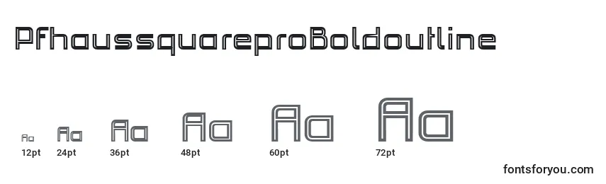 Размеры шрифта PfhaussquareproBoldoutline