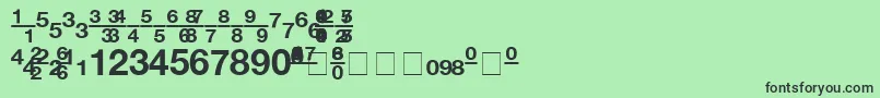 Шрифт ContextFractionsSsiFractionsBold – чёрные шрифты на зелёном фоне