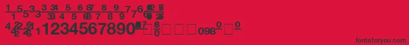 フォントContextFractionsSsiFractionsBold – 赤い背景に黒い文字
