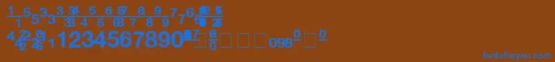 Шрифт ContextFractionsSsiFractionsBold – синие шрифты на коричневом фоне