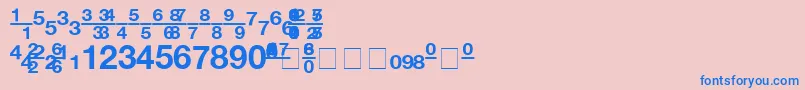 Czcionka ContextFractionsSsiFractionsBold – niebieskie czcionki na różowym tle