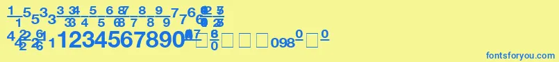 フォントContextFractionsSsiFractionsBold – 青い文字が黄色の背景にあります。