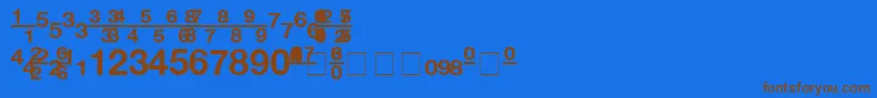 Czcionka ContextFractionsSsiFractionsBold – brązowe czcionki na niebieskim tle