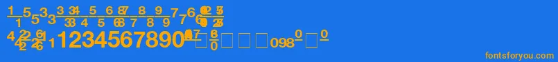Czcionka ContextFractionsSsiFractionsBold – pomarańczowe czcionki na niebieskim tle