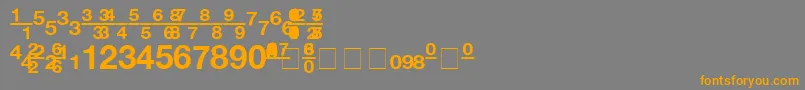 ContextFractionsSsiFractionsBoldフォントについての詳細 フォントContextFractionsSsiFractionsBold – オレンジの文字は灰色の背景にあります。