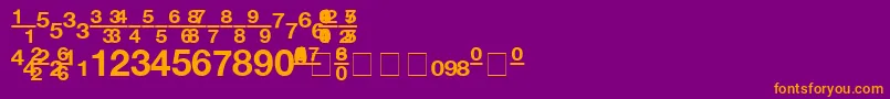 ContextFractionsSsiFractionsBoldフォントについての詳細 フォントContextFractionsSsiFractionsBold – 紫色の背景にオレンジのフォント